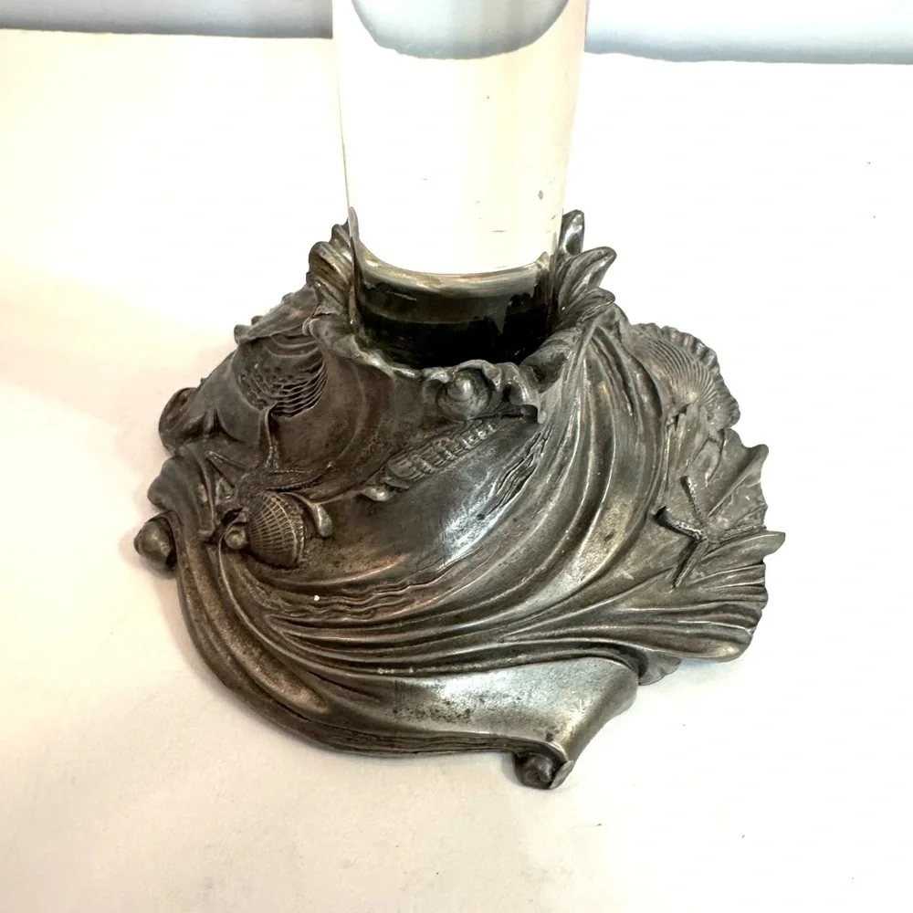 SEAGULL CANADA PEWTER CANDLE STICK HOLDER SIGNED BY ETAIN ZINN 1994